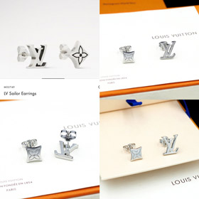 Louis Vuitton LV letter and flower earrings-3810