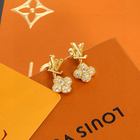 Louis Vuitton LV Letter Flower Diamond Earrings-3909