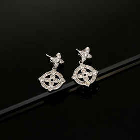 Louis Vuitton LV floral inlaid zircon earrings-3918